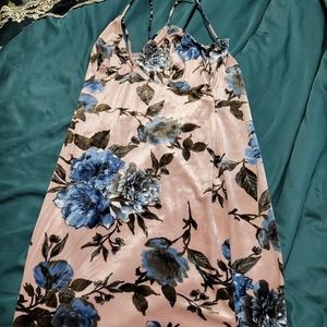 Floral Velvet Slip Dress